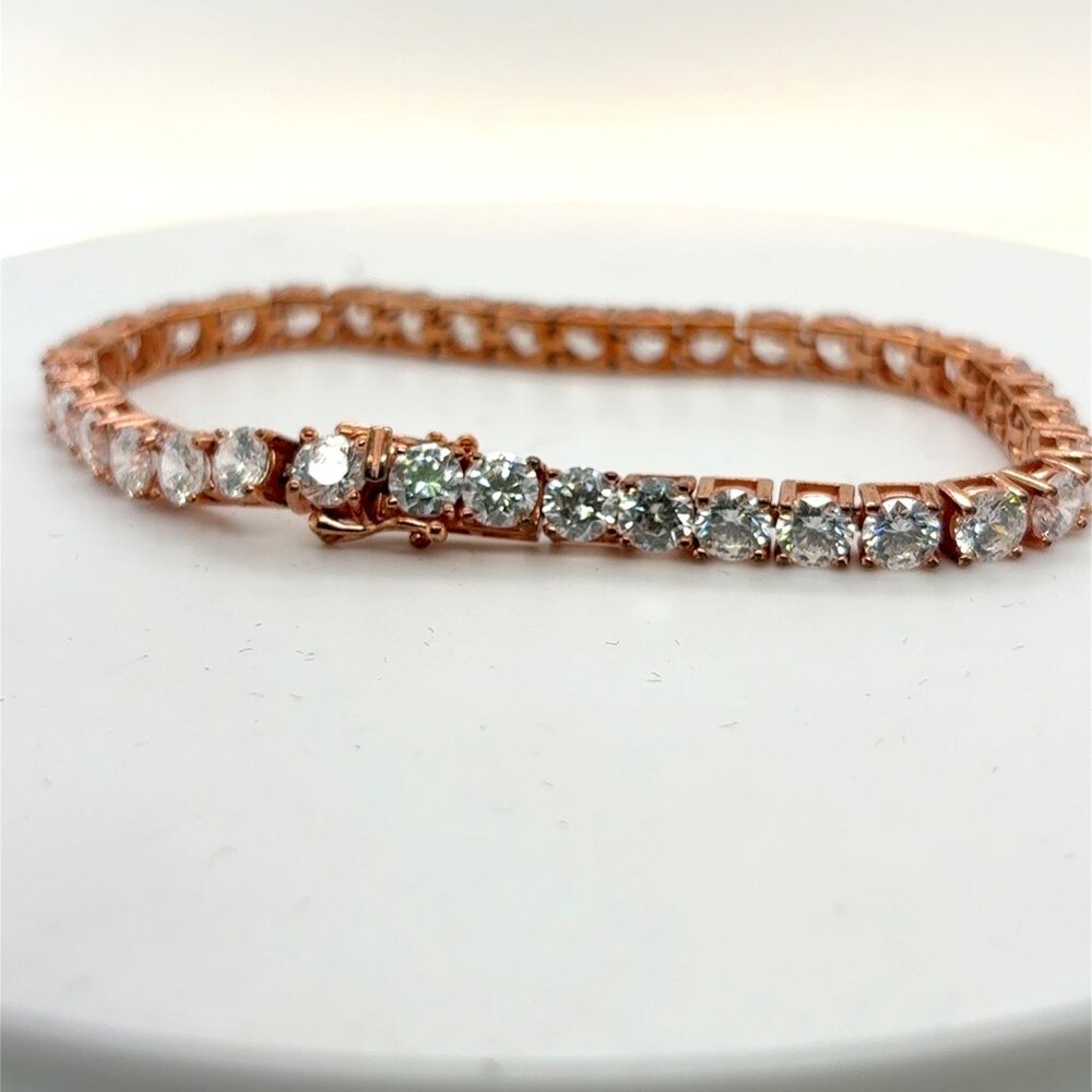 14kt over sterling silver cubic zurconium bracelet